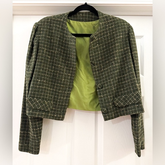 Vintage Tweed Wool Blazer Skirt Suit Set sz Small - Picture 9 of 15